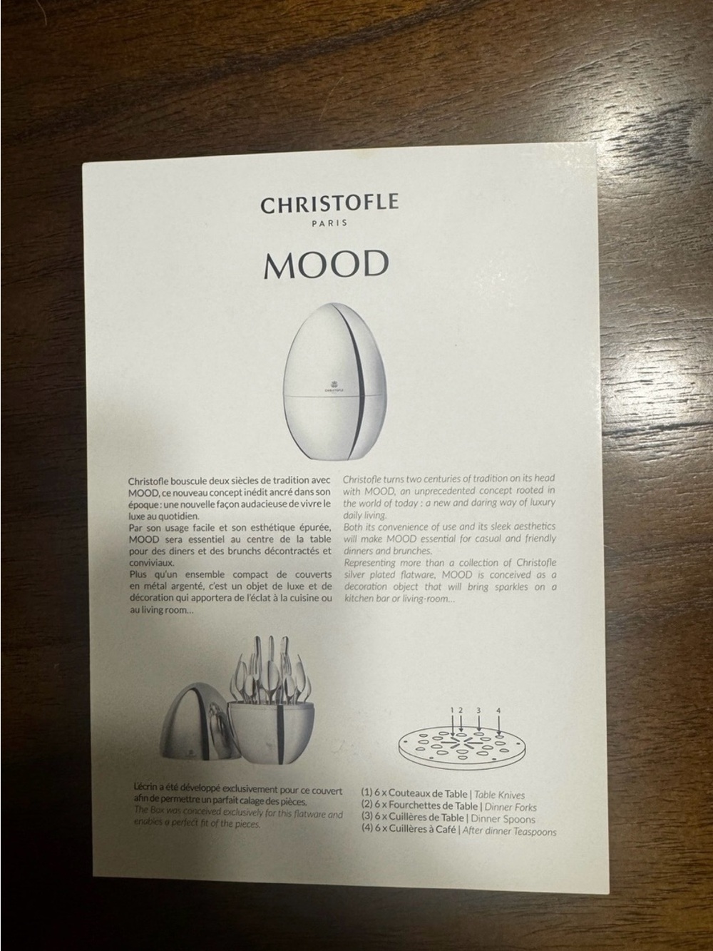 Christofle Mood Silver Egg Cutlery Set